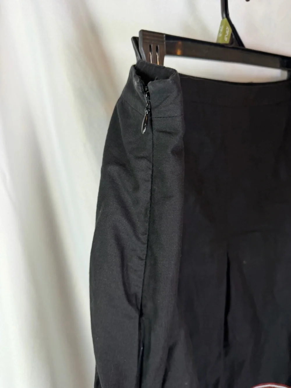 LOFT Black Linen Blend Embroidered A-Line Skirt 16 Boho